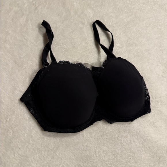 Victorias Secret Body by Victoria Lined Demi Bra Black Lace Size 36D - Picture 2 of 3